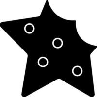 Estrela formas bolacha glifo ícone. vetor