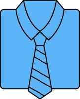 ilustração do camisa e gravata ícone ou símbolo dentro azul cor. vetor