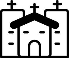 Igreja ícone dentro Preto e branco cor. vetor