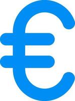 azul euro moeda ícone ou símbolo em branco fundo. vetor