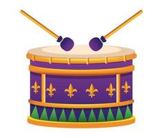 ícone de instrumento musical de bateria de mardi gras vetor