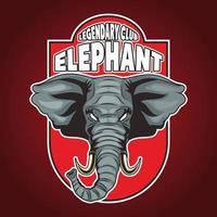 elefante animal cabeça selvagem emblema vetor