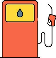 laranja e amarelo Gasolina estação plano ícone. vetor