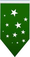 verde cor bandeira emblema decorado com estrelas. vetor