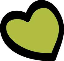 isolado ícone do coração fez com verde cor. vetor