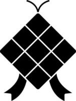 ketupat ícone ou símbolo dentro glifo estilo. vetor