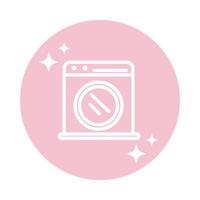 limpeza máquina de lavar roupa aparelho de higiene doméstica ícone de estilo de cor vetor