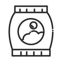 ícone de estilo de linha de higiene doméstica pacote de sabão em pó de limpeza vetor