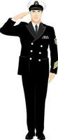 desenho animado personagem do uma marinha Policial. vetor