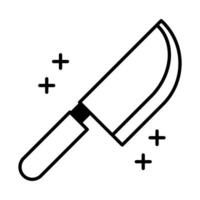 Ícone de estilo de linha de cozinha de utensílio de faca oriental de sushi vetor