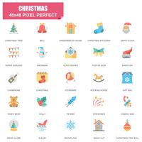 Conjunto simples de ícones plana de vetor relacionados de Natal