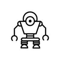 robô tecnologia android personagem máquina artificial design linear vetor