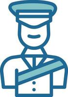 personalizadas Policial ícone dentro azul e branco cor. vetor