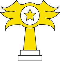 moderno troféu ícone dentro branco e amarelo cor. vetor