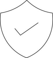 aprovar segurança escudo ícone dentro Preto linha arte. vetor
