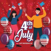 4 de julho festa do dia da independência vetor