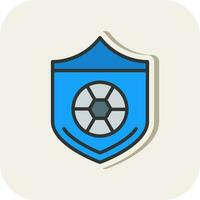 futebol bola em uma escudo vetor ícone Projeto