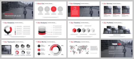 Modelos de slides de PowerPoint de apresentação de negócios de elementos de infográfico. vetor