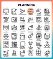 conjunto de ícones de conceito de planejamento vetor