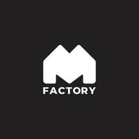 carta m fábrica industrial construção logotipo vetor