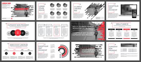 Modelos de slides de PowerPoint de apresentação de negócios de elementos de infográfico. vetor