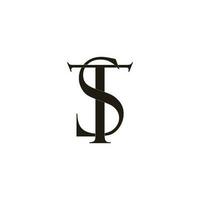 carta st ligado monograma sobreposição logotipo vetor