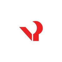 carta vp vermelho chama abstrato geométrico logotipo vetor
