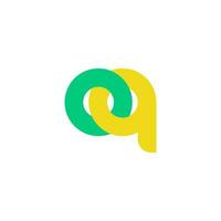 carta oq ligado colorida sobreposição Projeto símbolo logotipo vetor