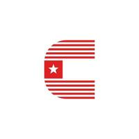 carta c listras Estrela Projeto bandeira logotipo vetor