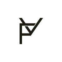 carta fv símbolo geométrico linha logotipo vetor