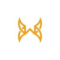 carta W asas Projeto geométrico logotipo vetor