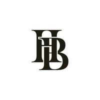 carta hb ligado plano 3d simples logotipo vetor