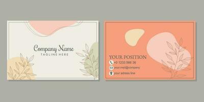 o negócio cartão Projeto para pessoal identidade. elegante estilizado cartão com floral elementos dentro mão retirou. vetor