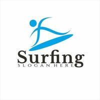 surfar logotipo conceito vetor