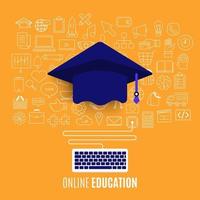 conceito de educação online vetor
