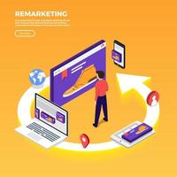 marketing digital de remarketing vetor