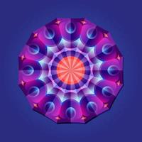 esta é uma mandala poligonal geométrica violeta com um padrão de cristal vetor
