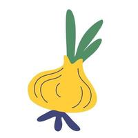 ícone de cebola verde em estilo simples de desenho animado vegetais deliciosos e saudáveis usados em alimentos vegetais frescos de mercado de fazenda ilustração vetorial de cebola fresca vetor