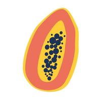 meio mamão mamão maduro com sementes frutas alimentos saudáveis vitaminas imprimir banner etiqueta cartaz adesivo logotipo ilustração vetorial vetor