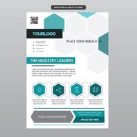 brochura de negócios modernos do hexágono verde vetor