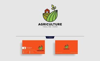 agricultura eco natureza linha verde arte logotipo modelo ícone elemento isolado vetor