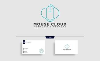nuvem mouse modelo de logotipo ilustração vetorial ícone elemento isolado vetor
