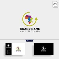 africa care sem fins lucrativos modelo de logotipo ilustração vetorial ícone elemento isolado vetor