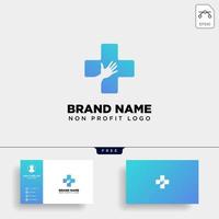 cross hand medical health care logo template ilustração vetorial ícone elemento isolado vetor