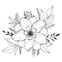 desenho de flores em flor vetor