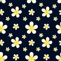 fundo floral brilhante com flores de frangipani em uma ilustração vetorial floral de fundo azul vetor