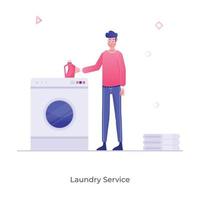 lavagem de serviço de lavanderia vetor