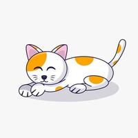 gato fofo dormindo ilustração vetorial ícone de desenho animado natureza animal ícone conceito isolado estilo cartoon plana vetor