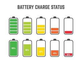 coleta de conjunto de nível de status de carga da bateria vetor