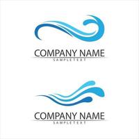 água e onda ícone vetor abstrato logotipo design gota d'água e azul